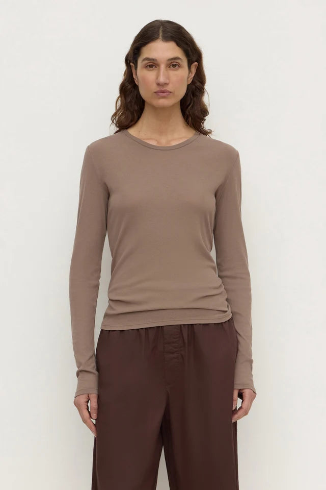 Assembly Label Mika Cotton Long Sleeve Tee Dark Sand