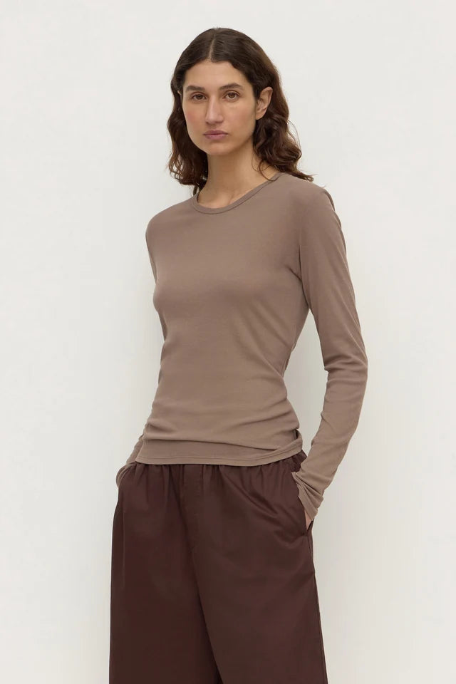 Assembly Label Mika Cotton Long Sleeve Tee Dark Sand