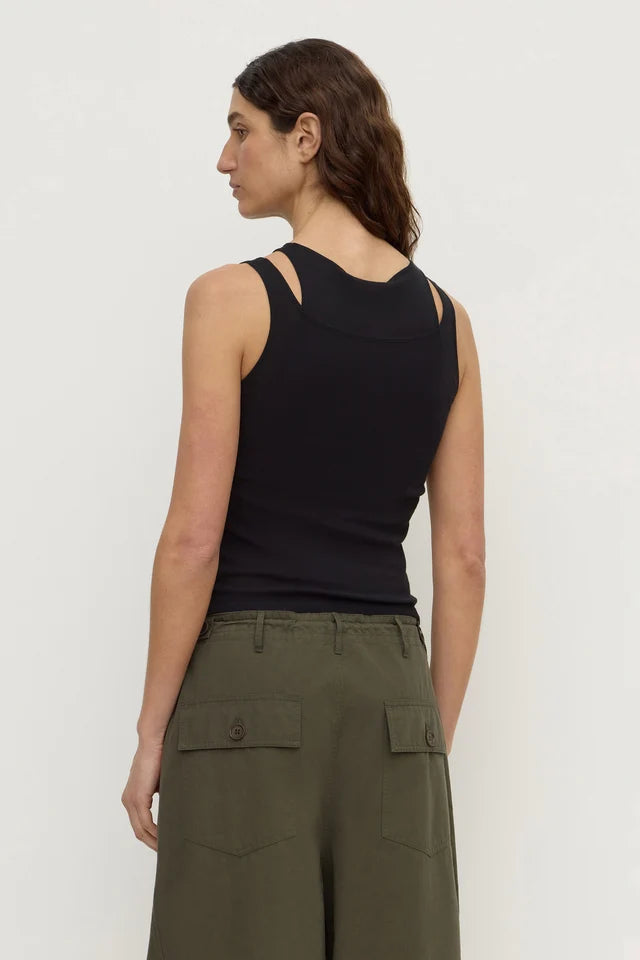 Assembly Label  Mika Jersey Layered Tank Black
