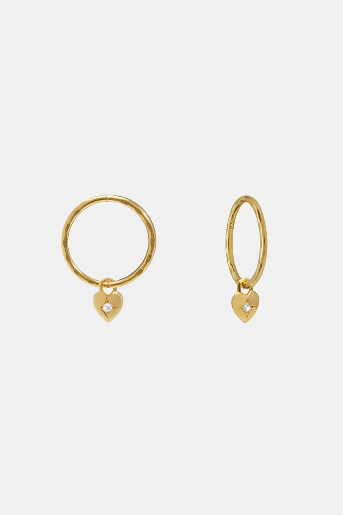 Mini Heart Hoops Gold