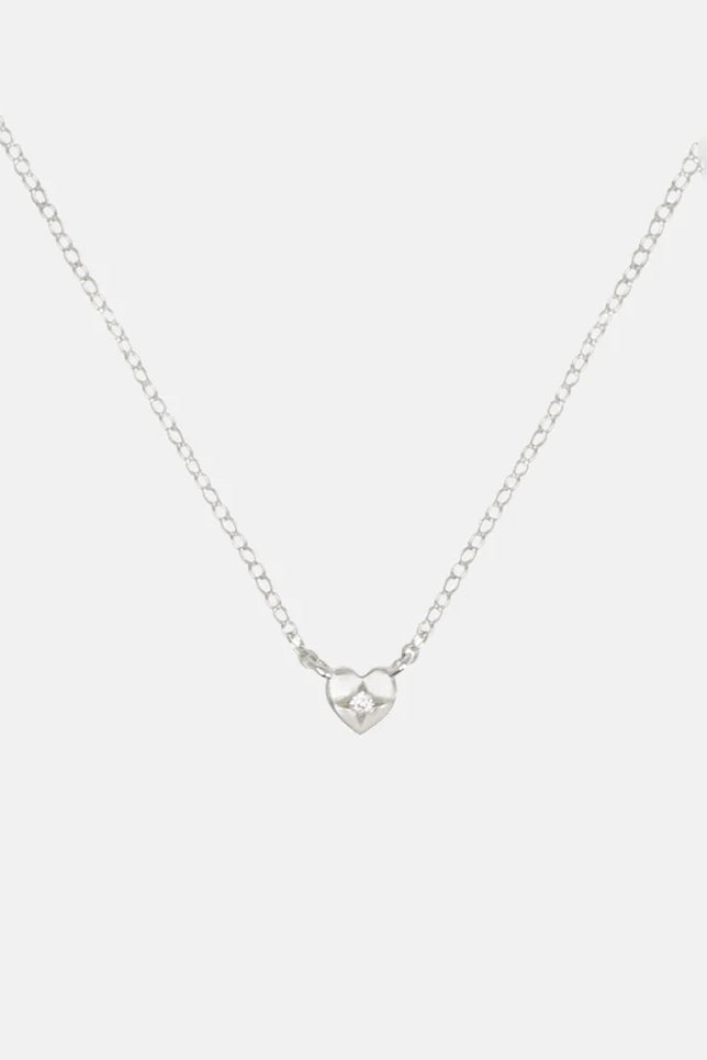 Mini Heart Necklace Silver