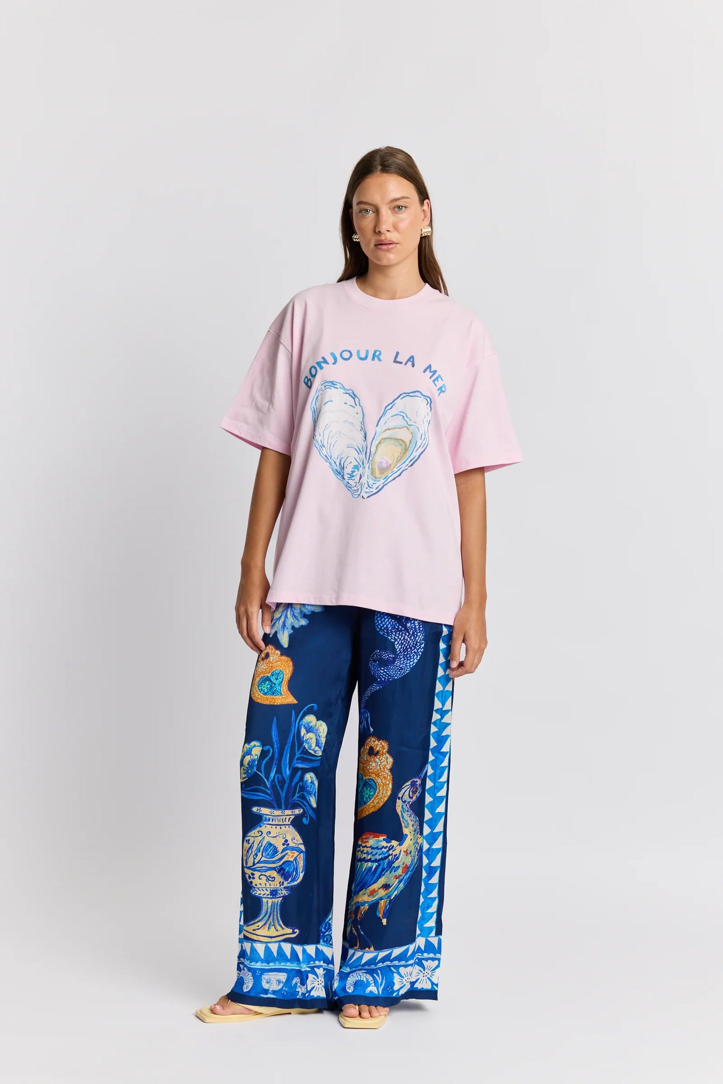 Bonjour La Mer Oversize Tee Baby Pink