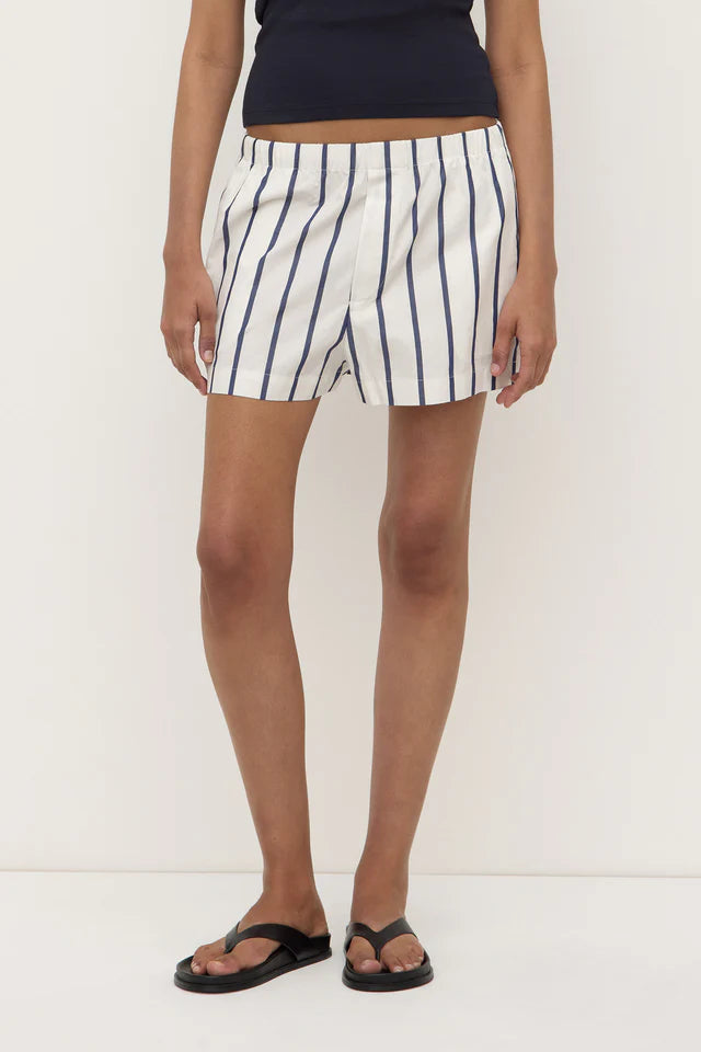 Nara Stripe Short White Navy