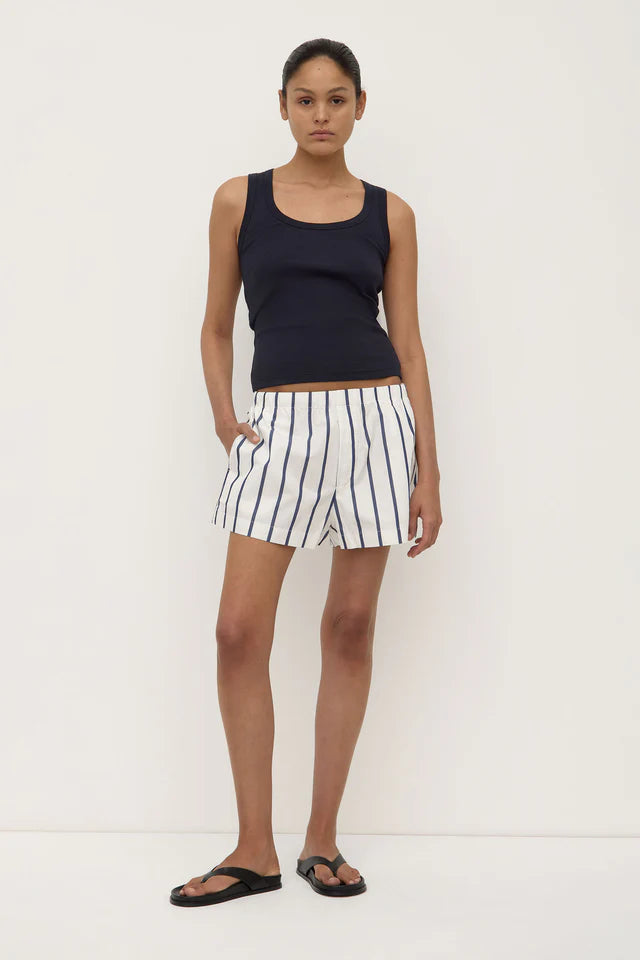 Nara Stripe Short White Navy
