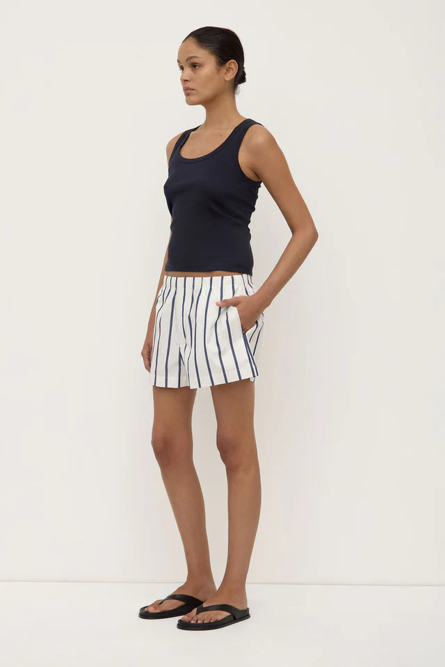 Nara Stripe Short White Navy