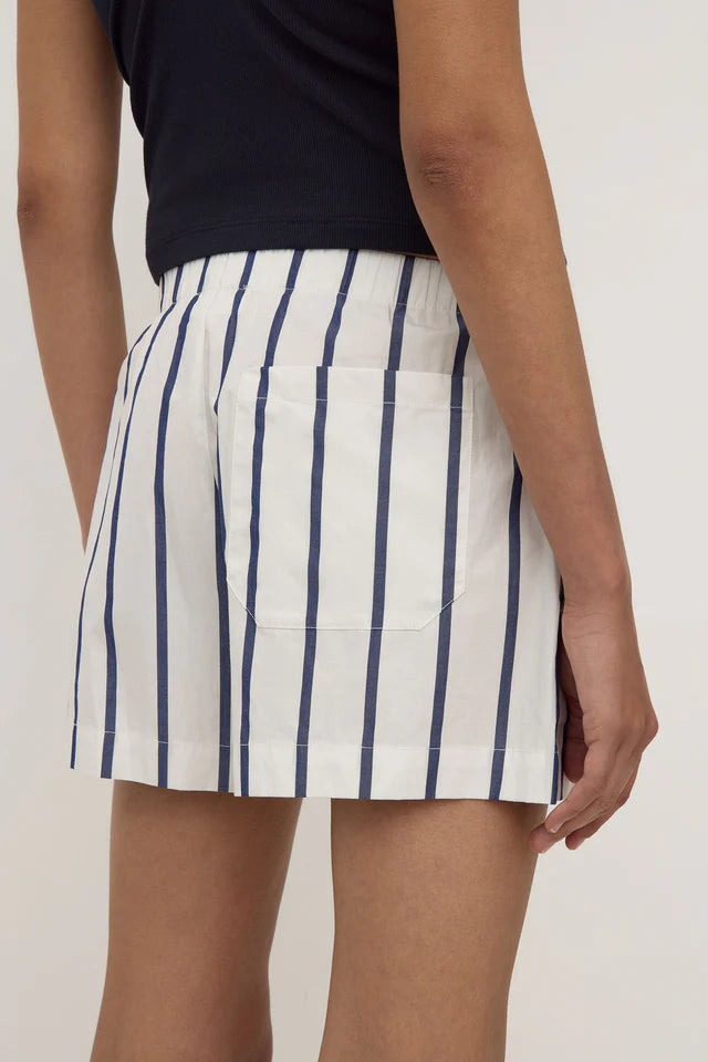 Nara Stripe Short White Navy