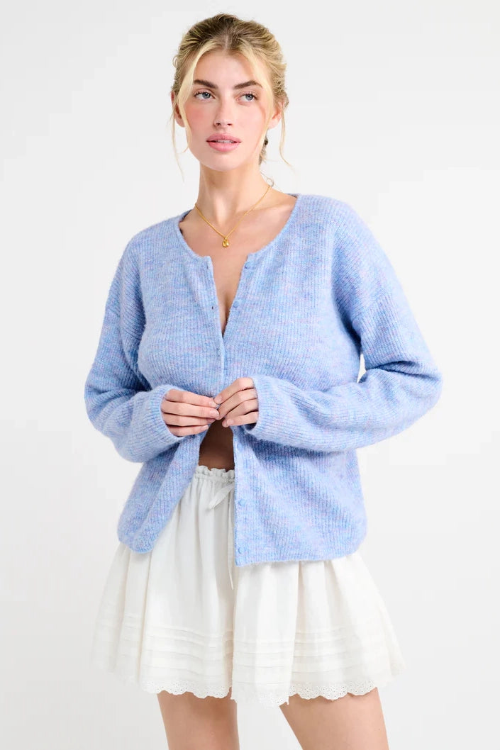 Newport Cardigan Blue Heather