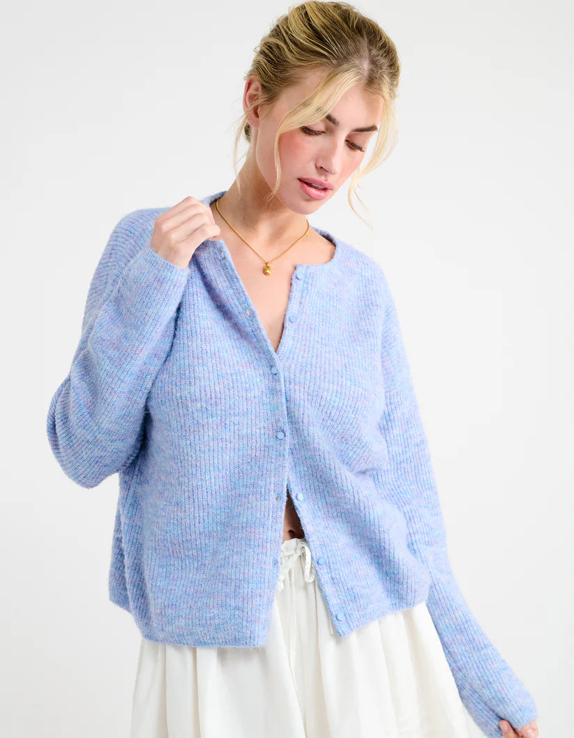 Newport Cardigan Blue Heather