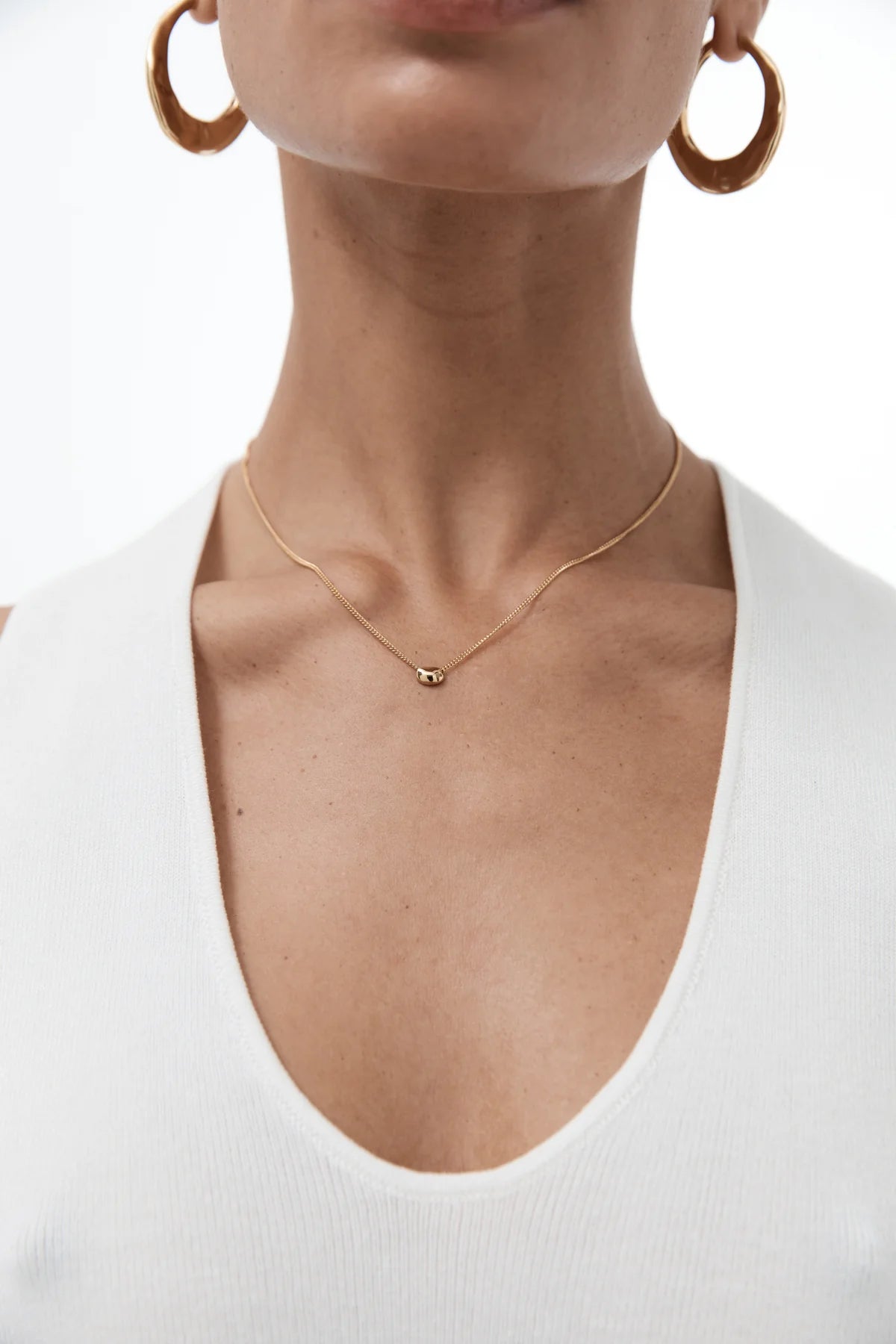 Nina Gordon Mini Gemstone Drop Necklace Gold