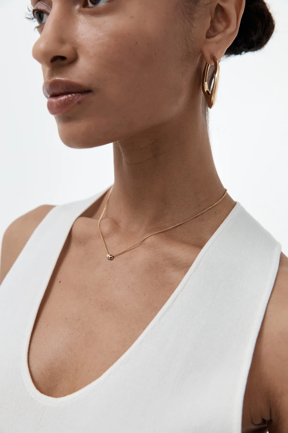 Nina Gordon Mini Gemstone Drop Necklace Gold