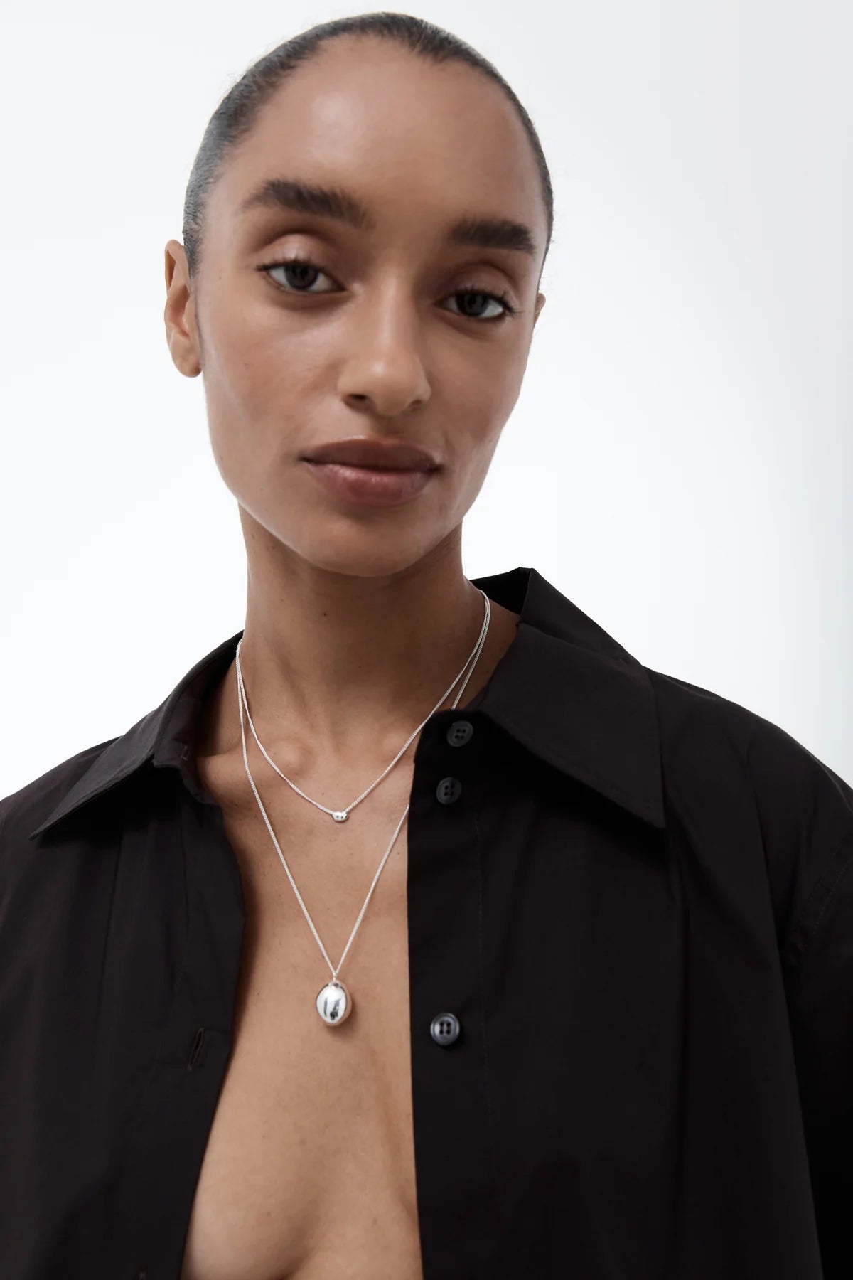 Nina Gordon Drop Necklace Silver