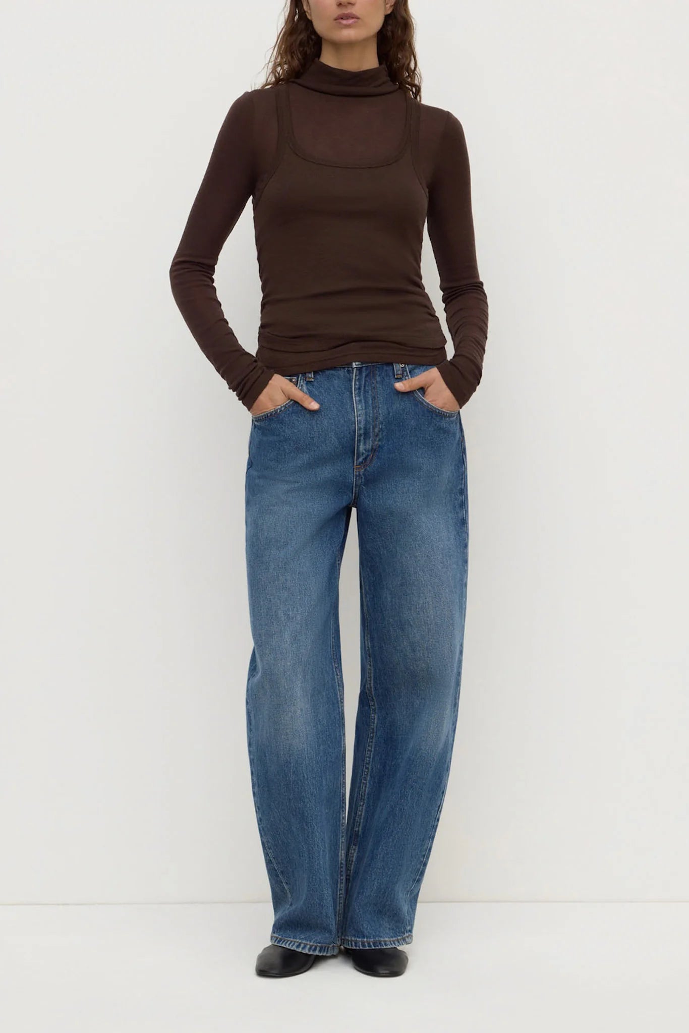 Nora Merino Wool Layered Turtleneck Ganache