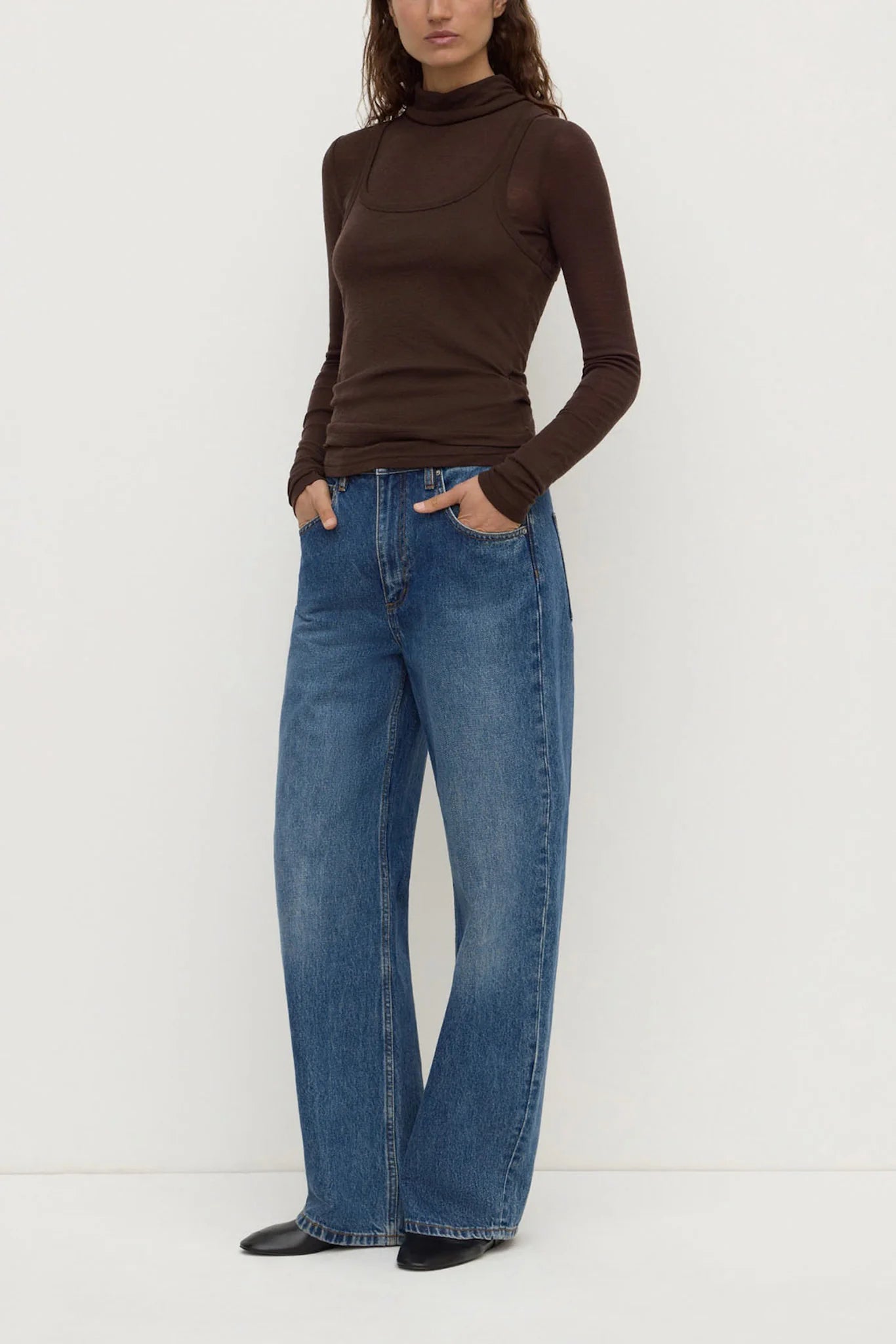 Nora Merino Wool Layered Turtleneck Ganache