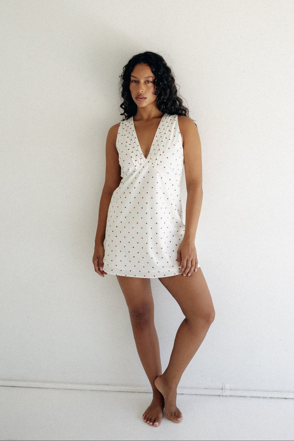 Clara Mini Dress Chery Polka Dot