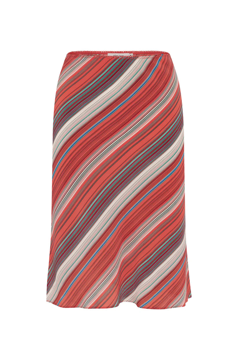 Bias Knee Skirt Corallo