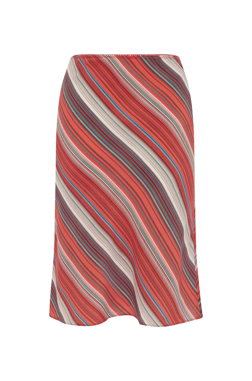 Bias Knee Skirt Corallo