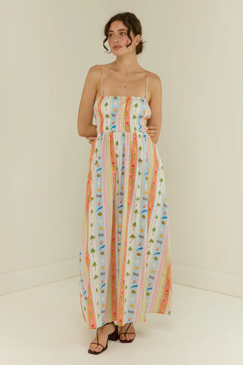 West Dress Tropical Stripe