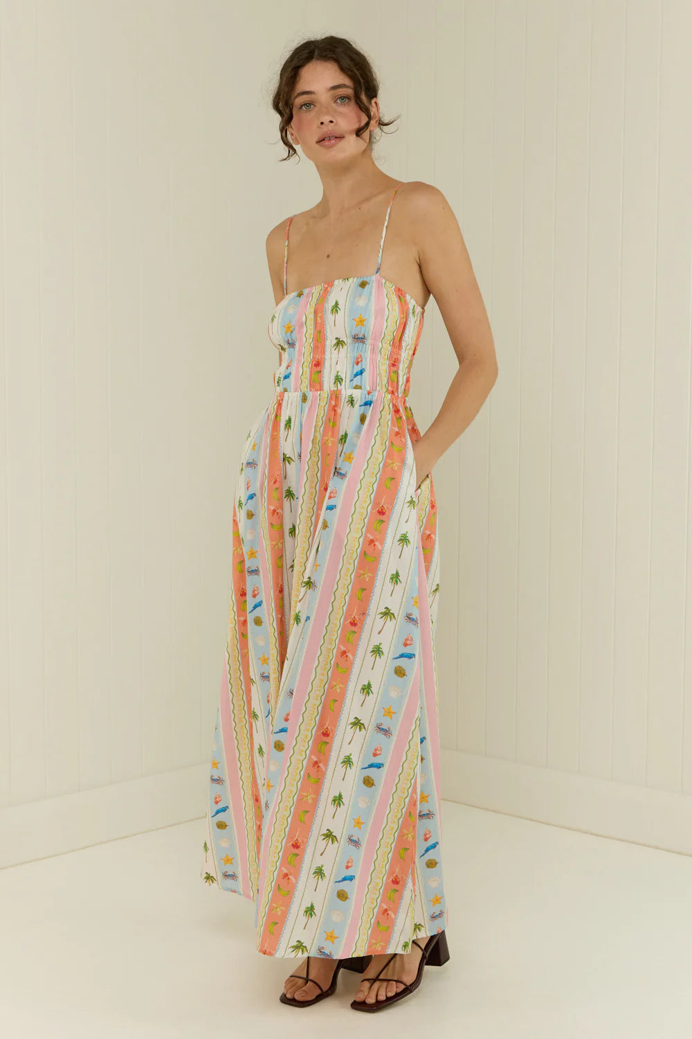 West Dress Tropical Stripe