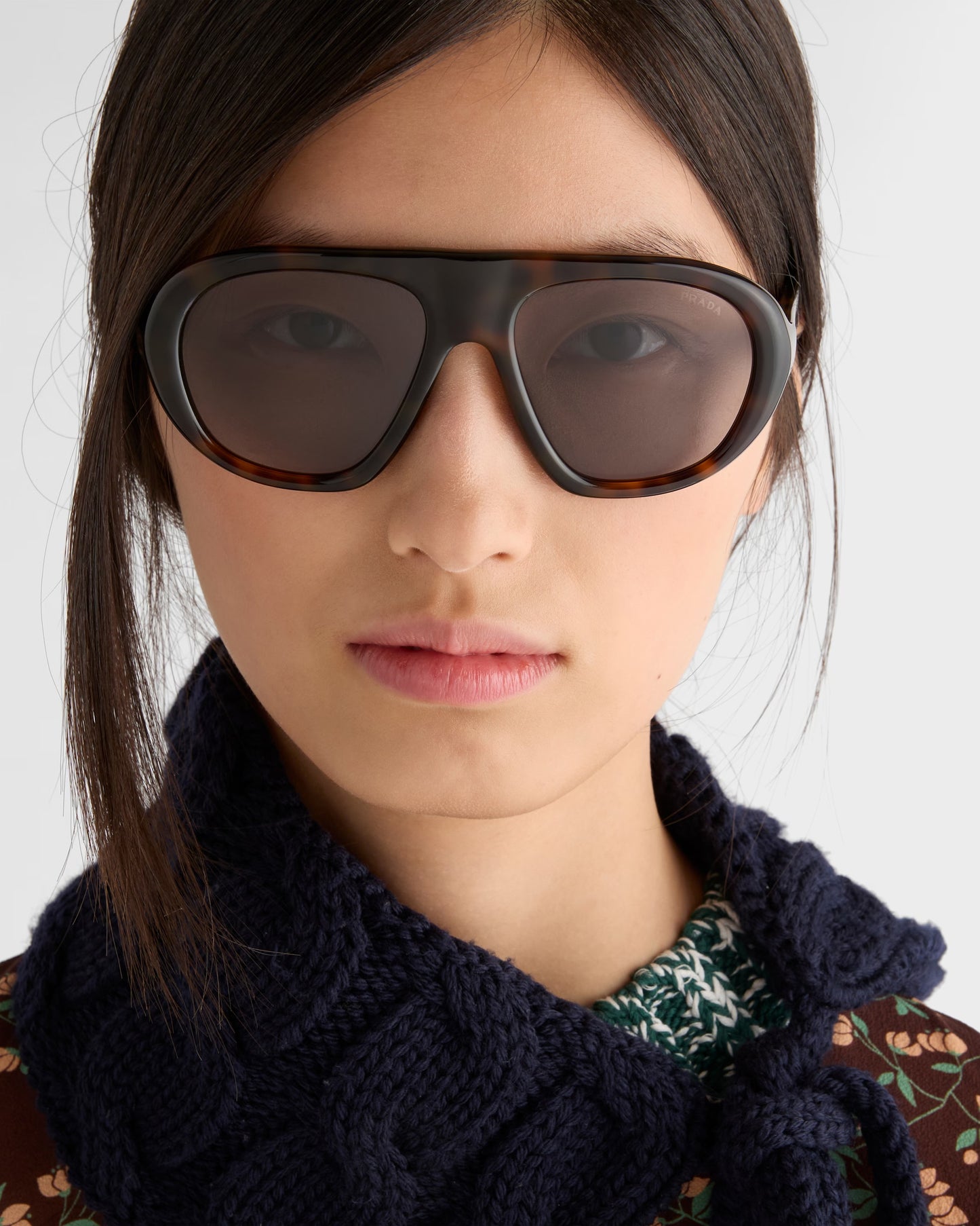 Prada Oversized Sunglasses Tortoise 0PR C05S