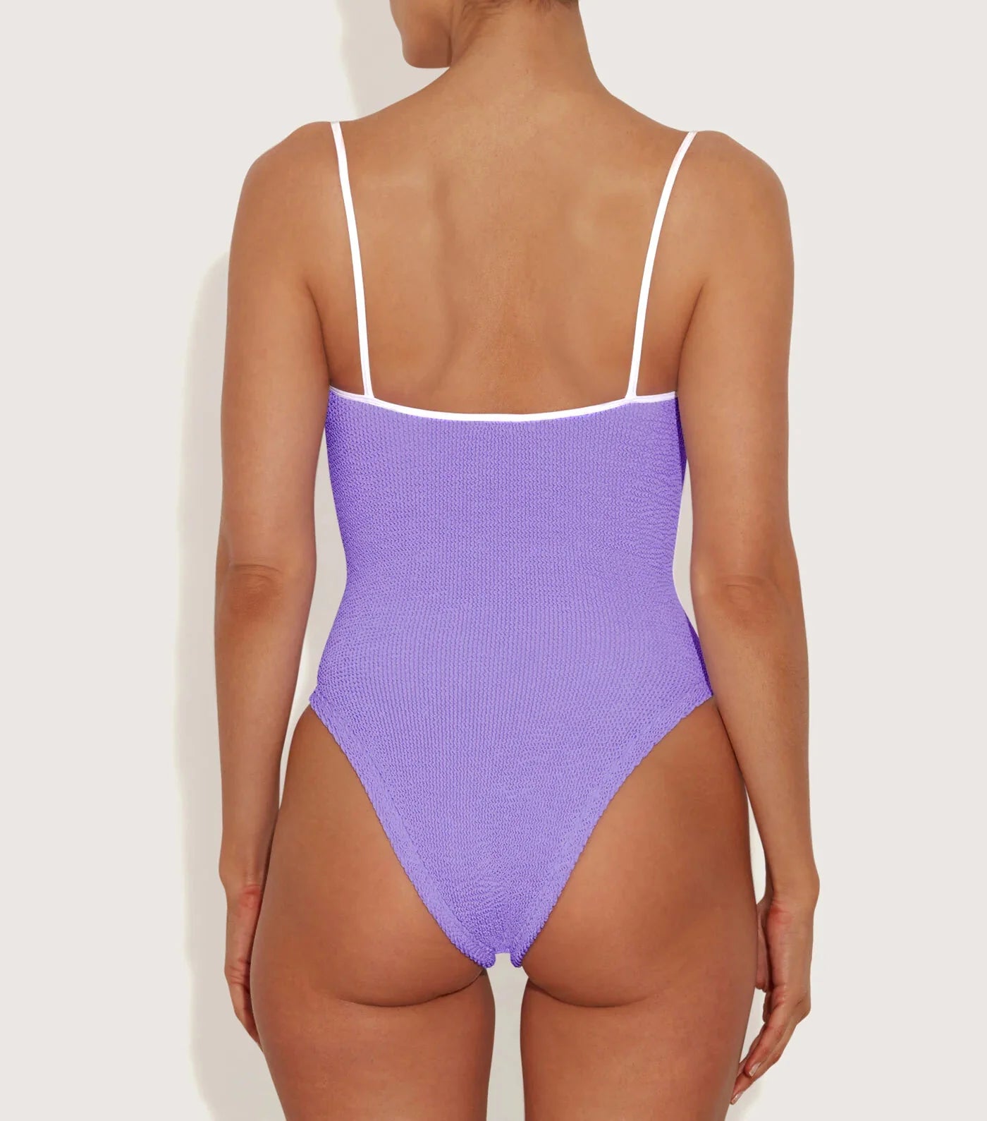 Pamela Swim Contrast Lilac White