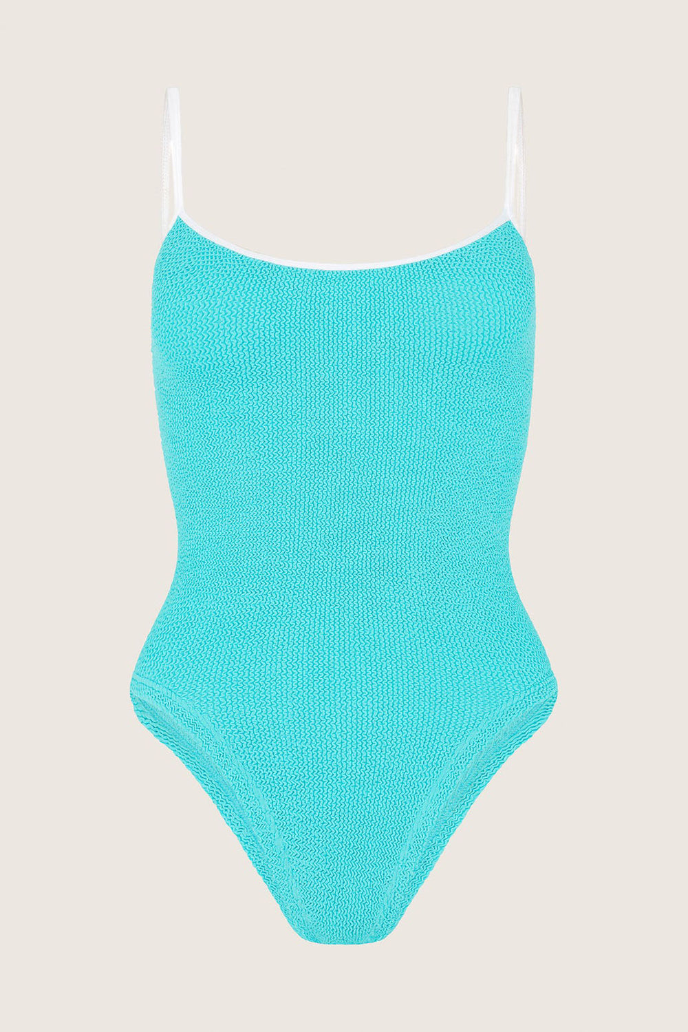 Pamela Swim Contrast Aqua White