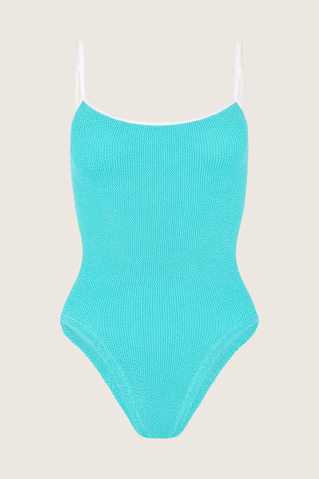 Pamela Swim Contrast Aqua White