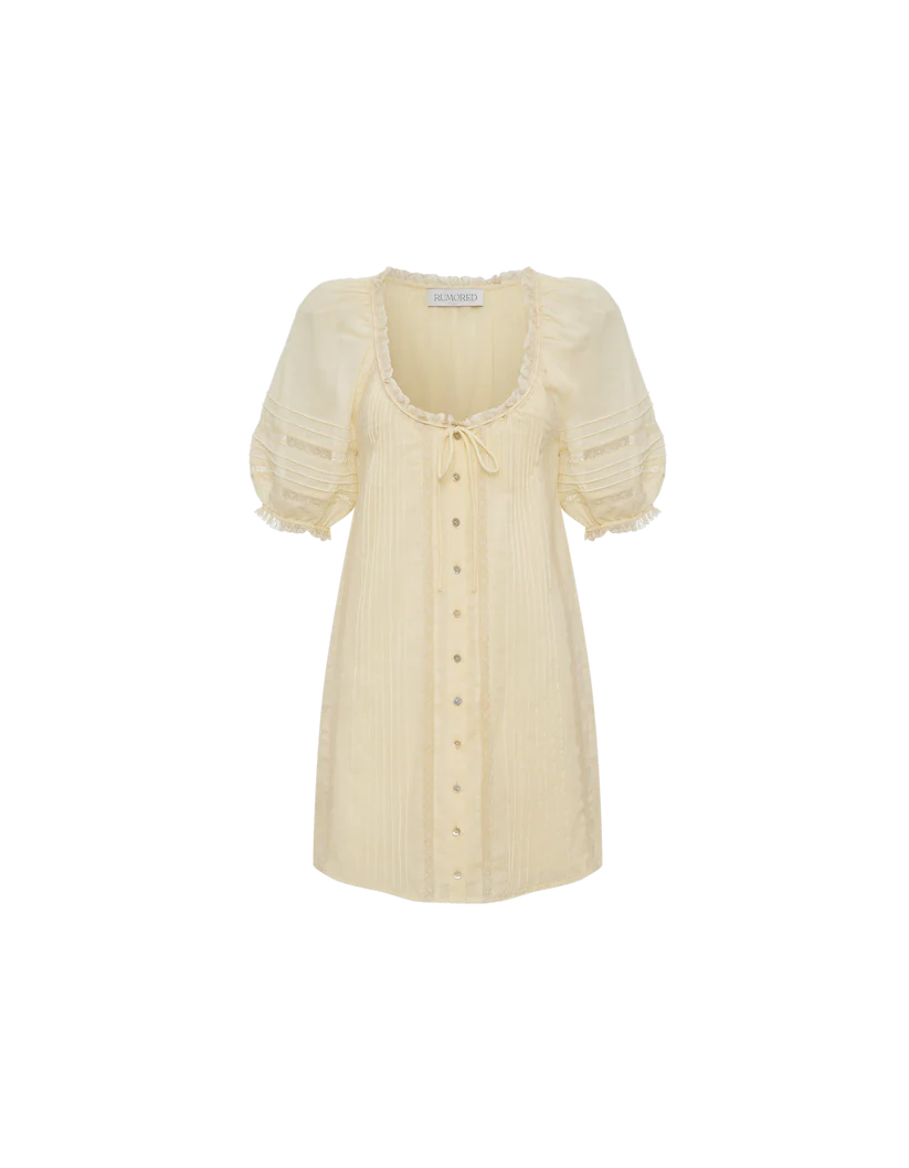 Prairie Mini Dress Custard