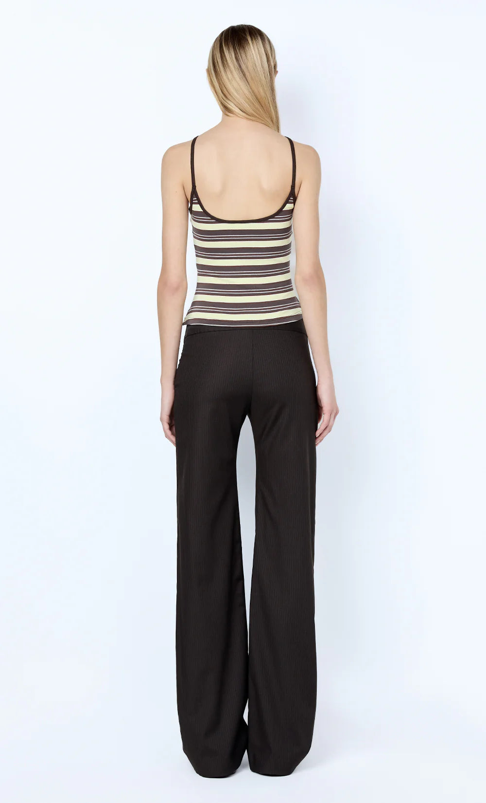 Ingrid Pant Choc Pinstripe