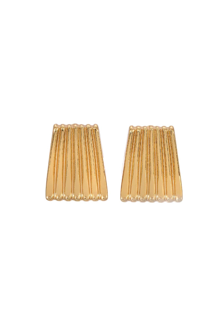 Ribbed Gold Earrings