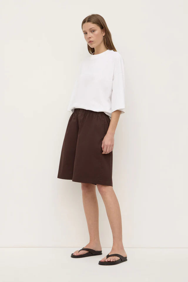 Riley Poplin Short Ganache