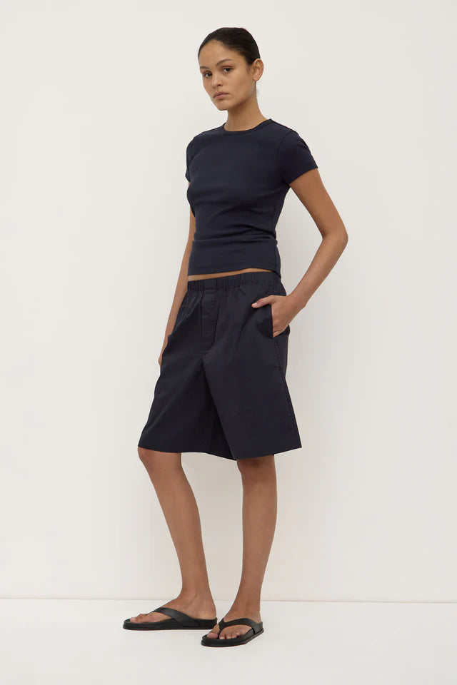 Riley Poplin Short True Navy