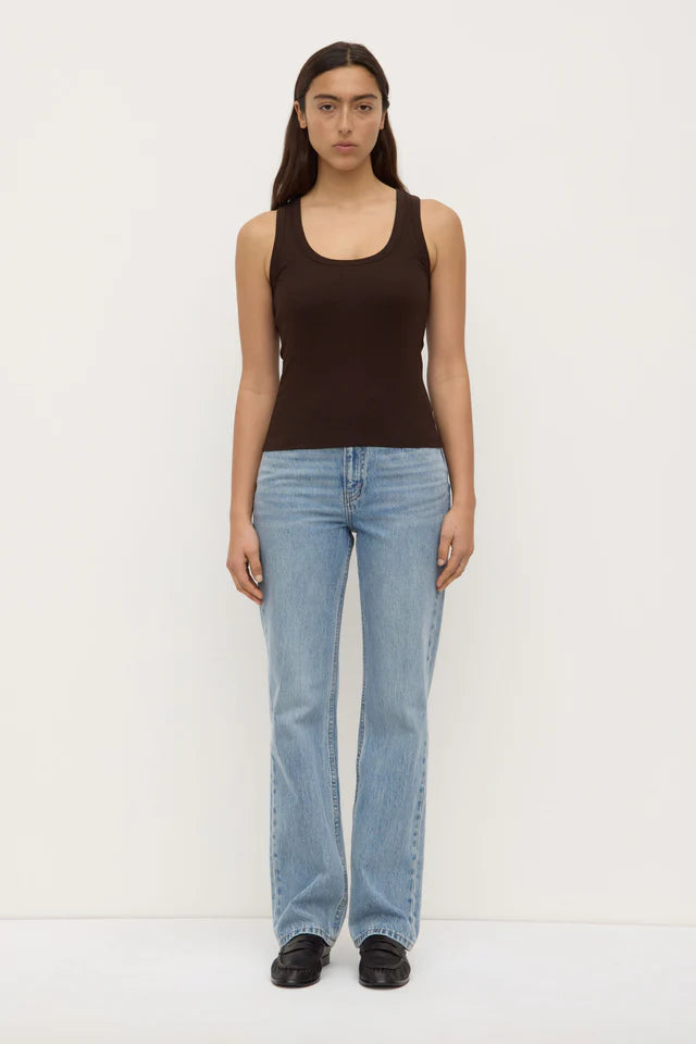 Robyn Scoop Neck Rib Tank Ganache