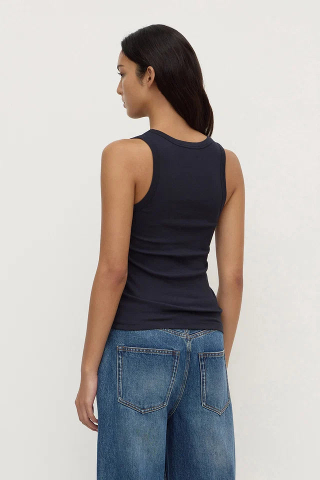 Assembly label Robyn Scoop Neck Rib Tank Navy