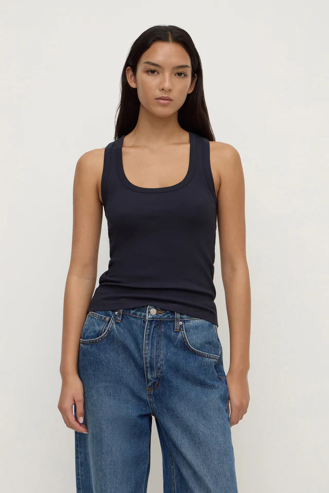 Assembly label Robyn Scoop Neck Rib Tank Navy