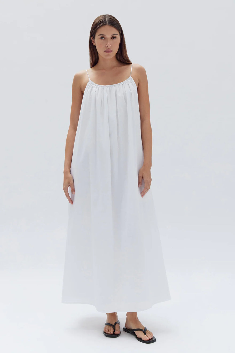 Rosalia Cotton Voile Maxi Dress White