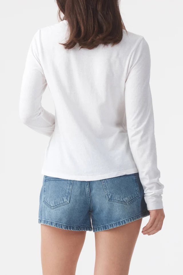 Long Sleeve Drape Top Bone