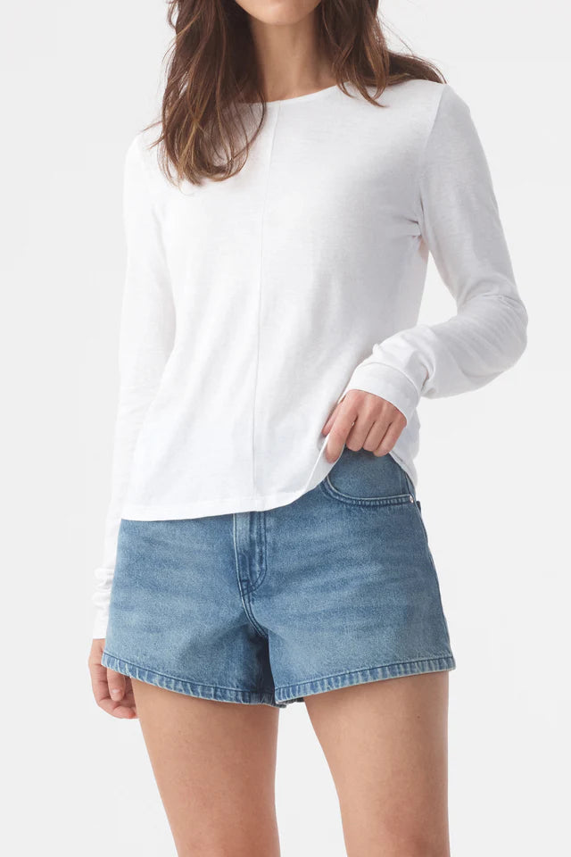 Long Sleeve Drape Top Bone