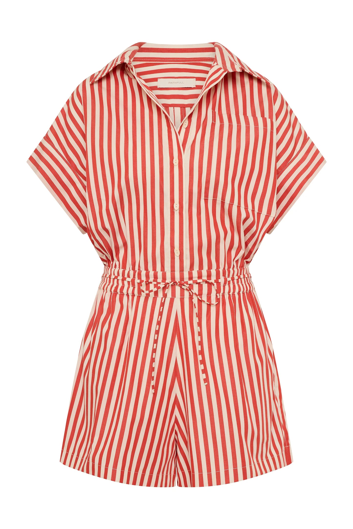 Zion Playsuit Orozco Stripe Dusty Tomato