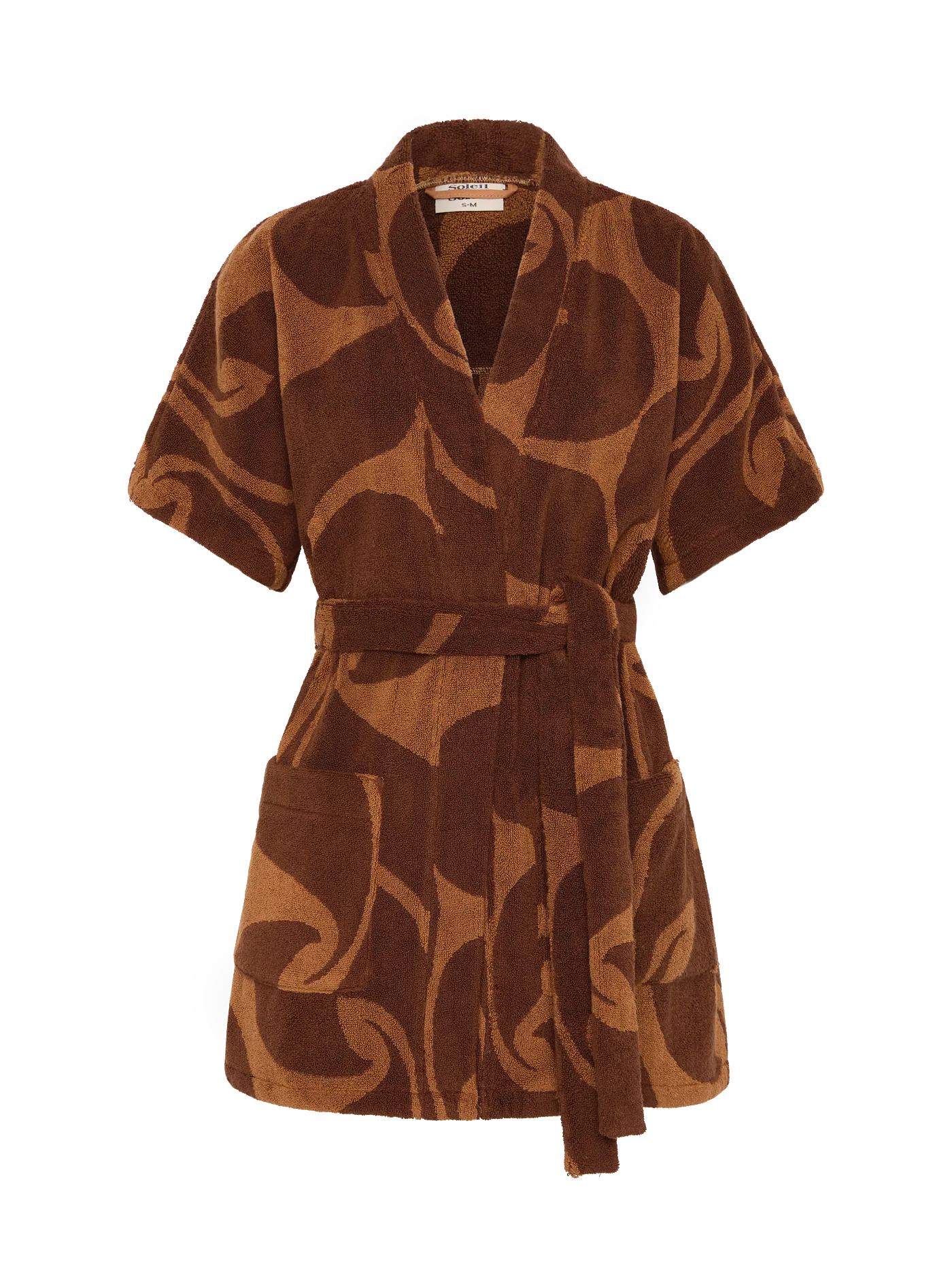 Towelling Mini Robe Wave Umber