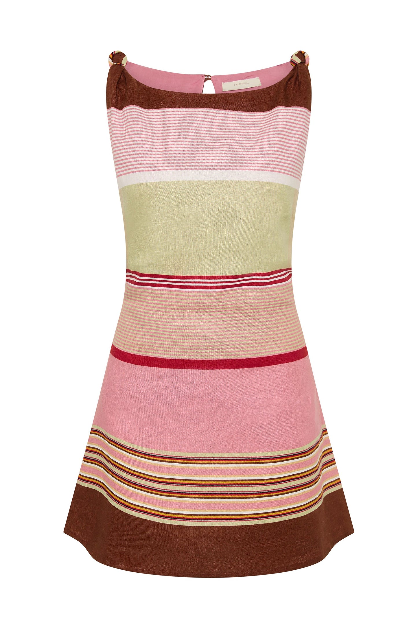 Flor Mini Dress Barragan Stripe Dusty Mauve