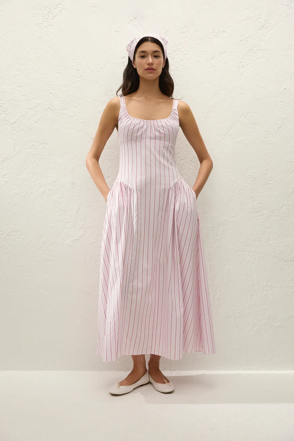Marcella Midi Dress Fiore Stripe Palazzo