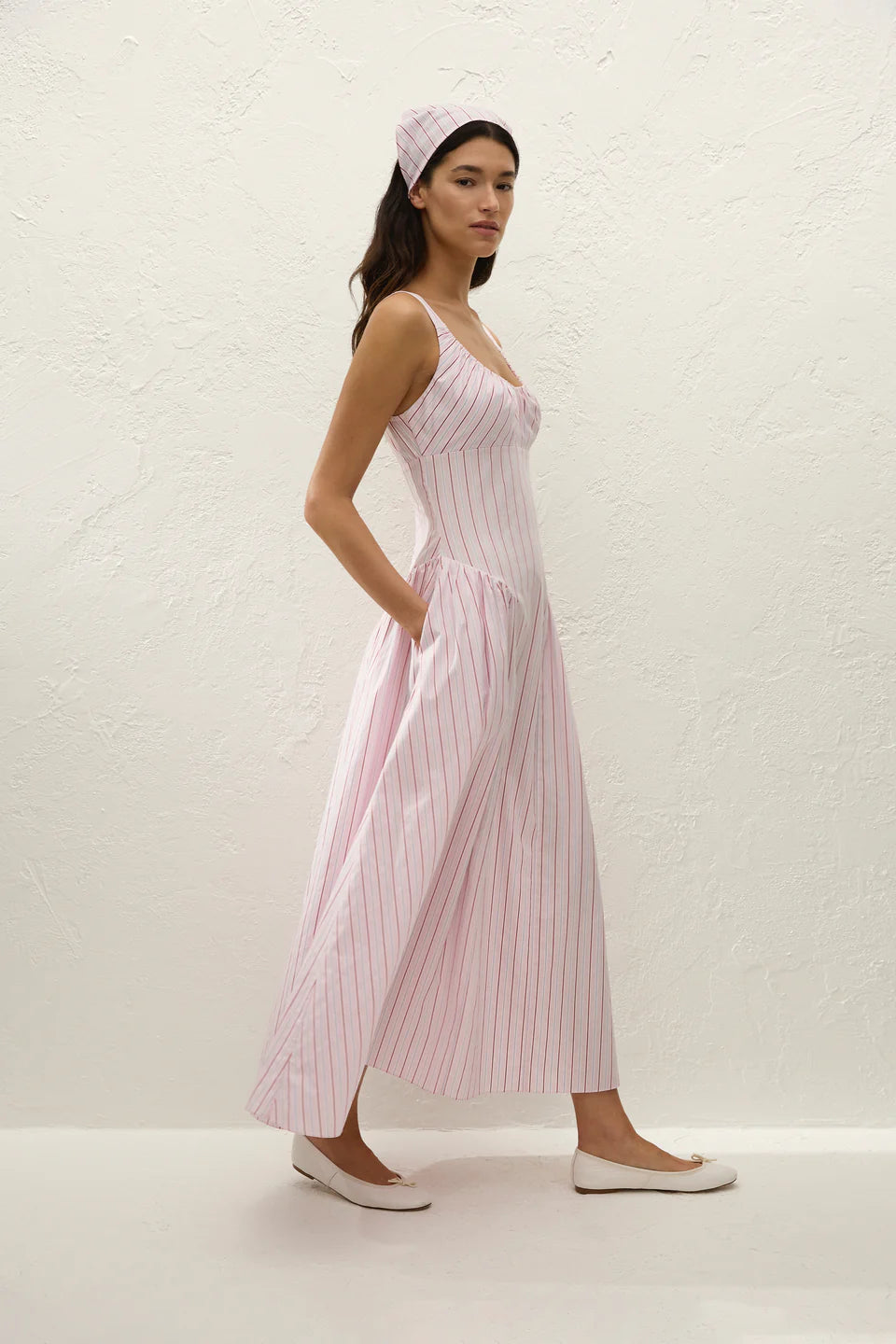 Marcella Midi Dress Fiore Stripe Palazzo