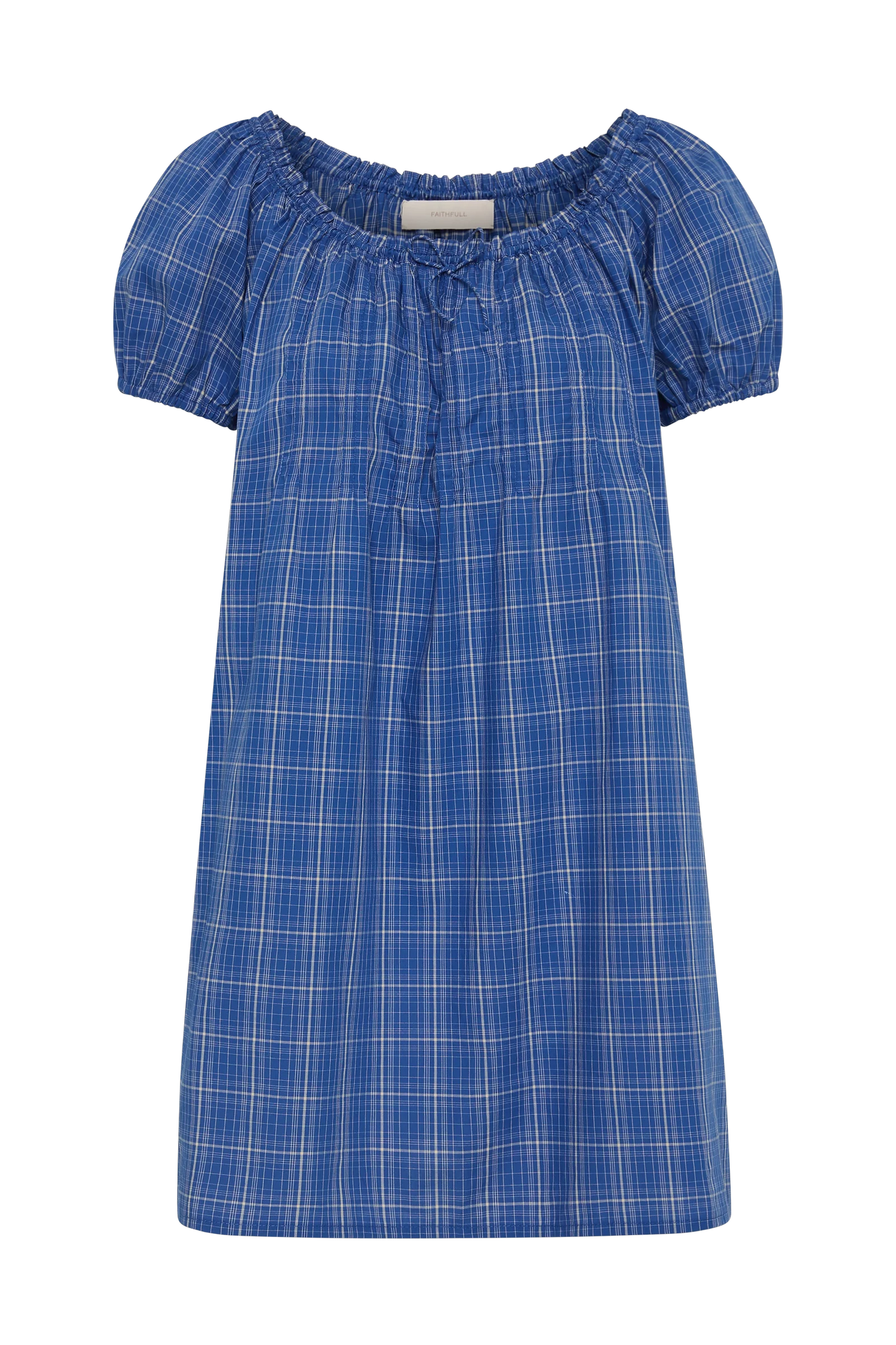 Costa Mini Dress Flor Check Cobalt