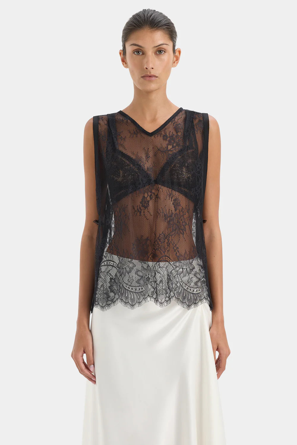 Ingrid Lace Midi Skirt Ivory
