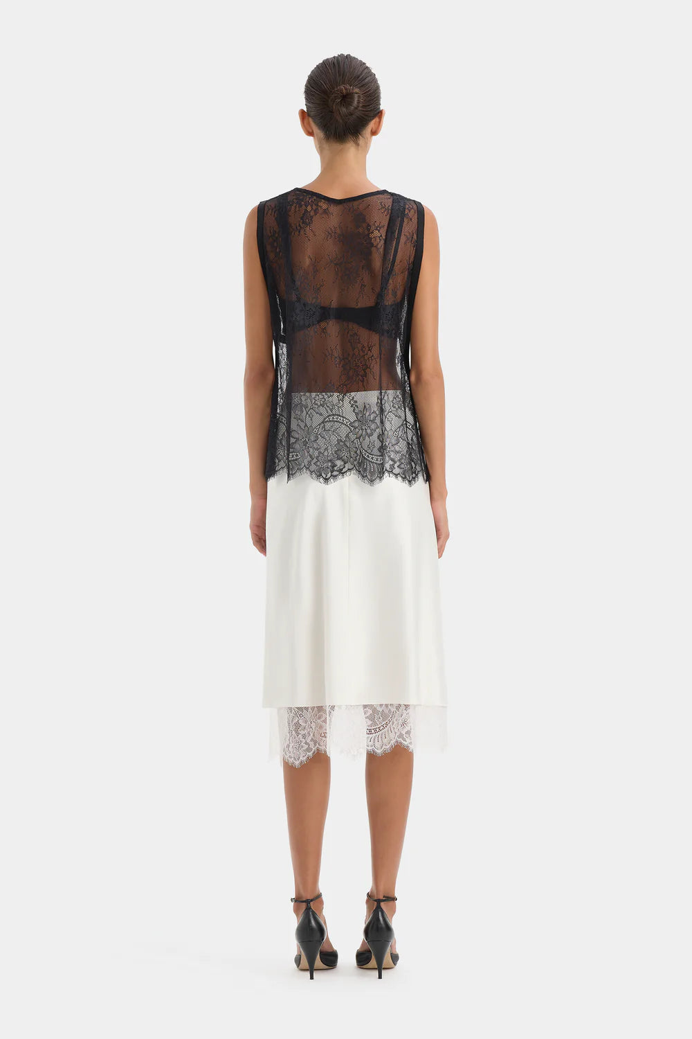 Ingrid Lace Midi Skirt Ivory