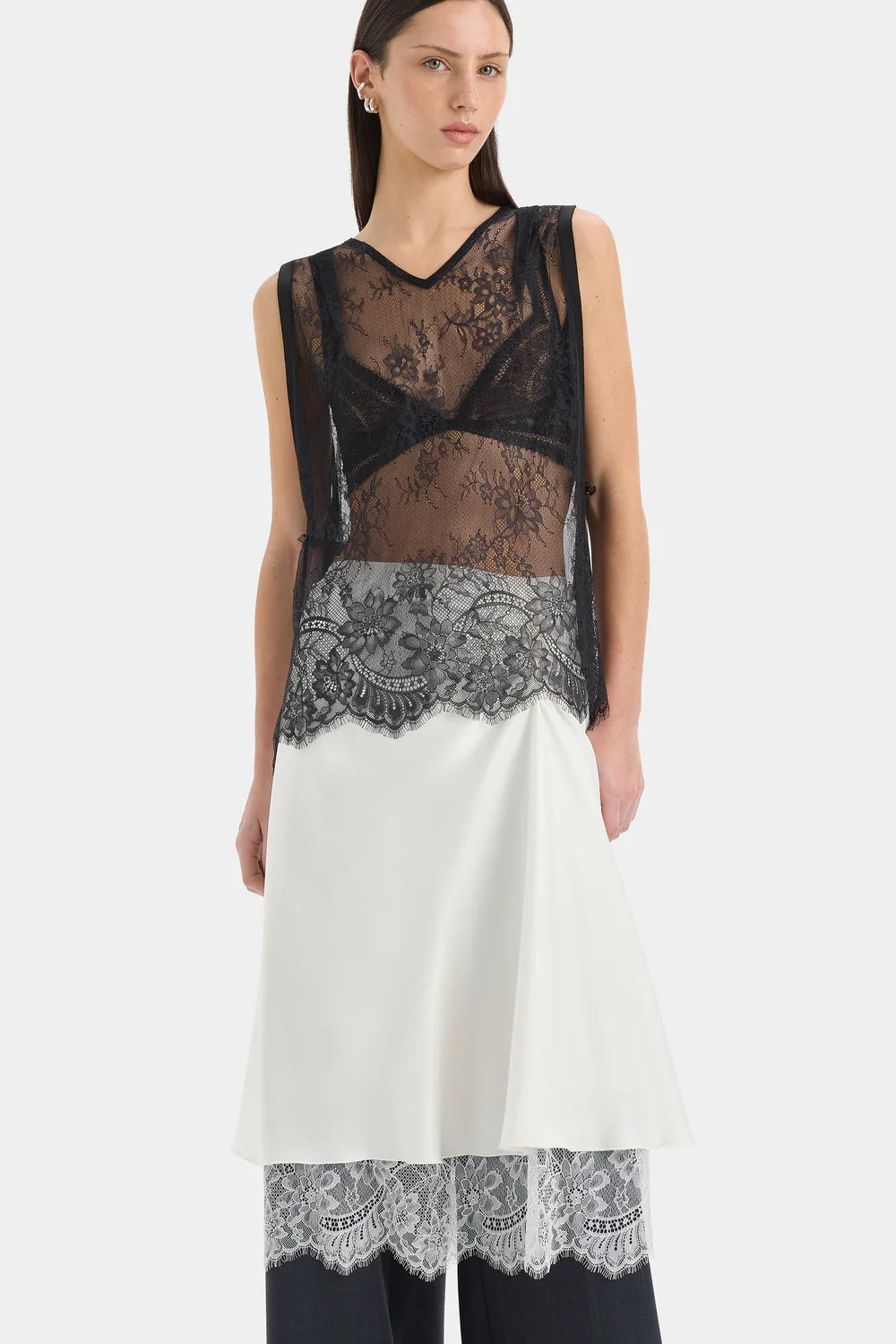 Ingrid Lace Midi Skirt Ivory