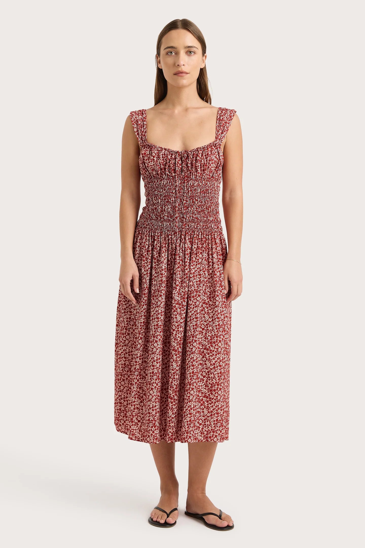 Yerres Dress Peony Garnet