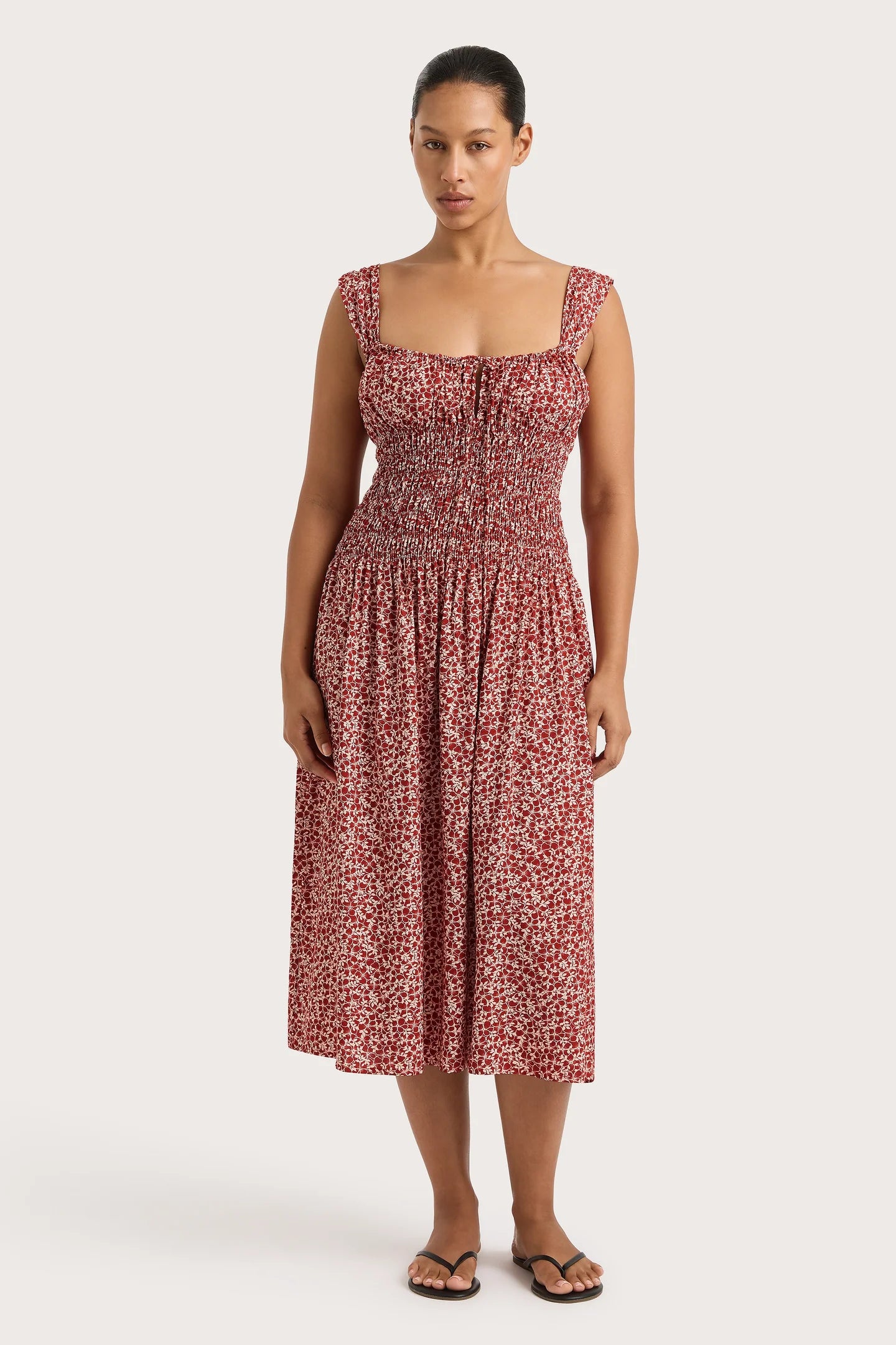 Yerres Dress Peony Garnet