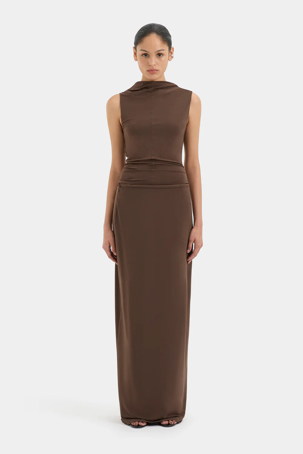 Matheo Draped Tank Truffle