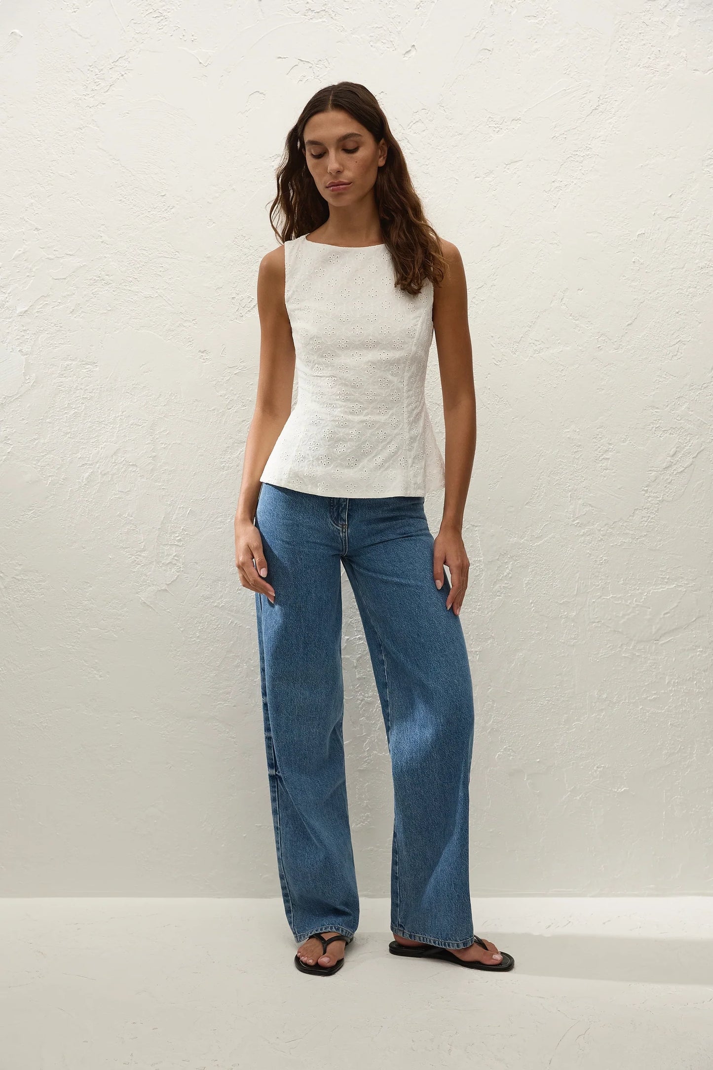 Olivia Top Valentina Broderie White